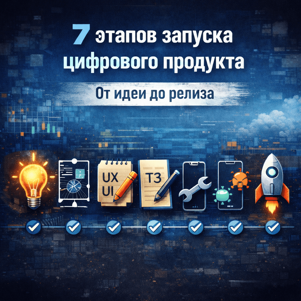 7 этапов запуска цифрового продукта: от идеи до релиза